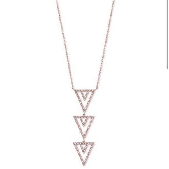 Stella & Dot Pave Crystal Spear Rose Gold Pendant Necklace - Picture 2 of 7